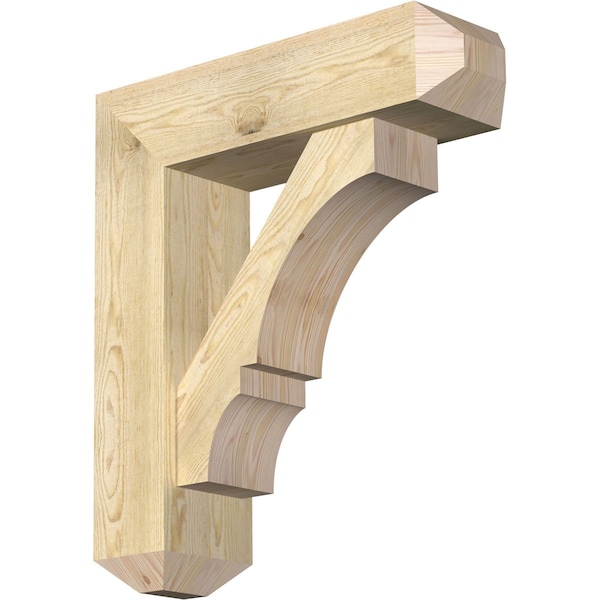 Ekena Millwork Balboa Craftsman Rough Sawn Bracket w/ Offset Brace, Douglas Fir, 8"W x 28"D x 32"H BKT0806X28X32BOA04RDF - main